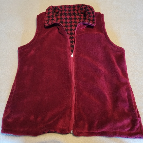 Reversible houndstooth check fleece vest - Picture 3 of 3